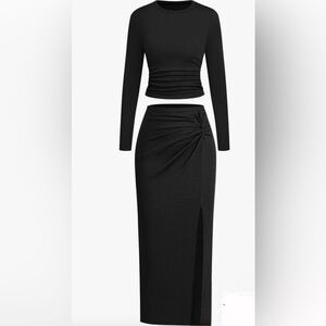 Chic Black 2 PC Bodycon Skirt set for Women